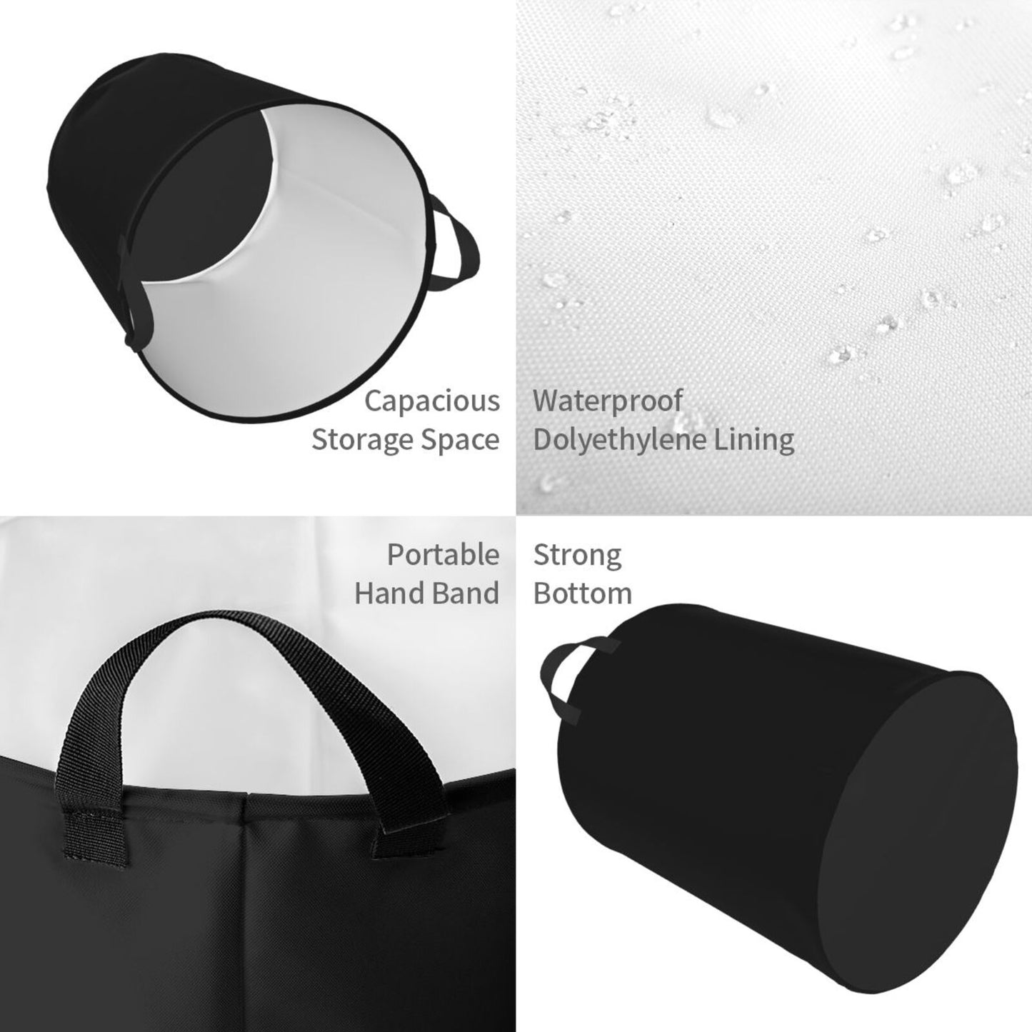 Black Laundry Basket Waterproof