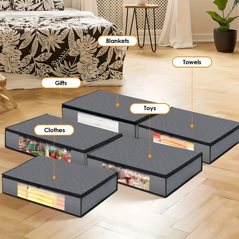 Foldable Under Bed Blanket/Cloths Organizer Large