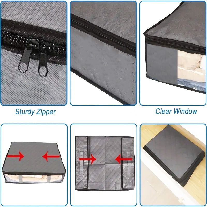 Foldable Under Bed Blanket/Cloths Organizer Large